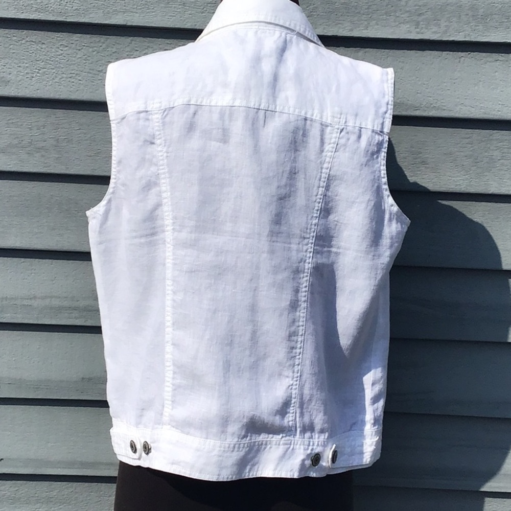 Jones New York White Linen Vest Small - Picture 3 of 4